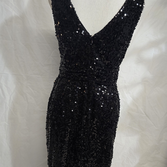 Black Sequin Cocktail Dress By Aidan Mattox. Size 8